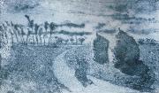 Camille Pissarro, Twilight with Haystacks